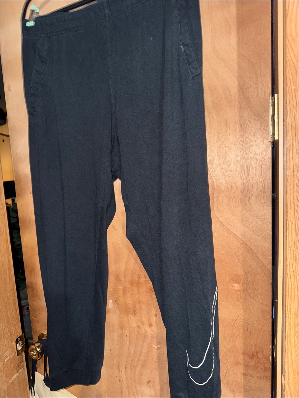 Nike Lightweight Black Jogger pants with White Swoosh